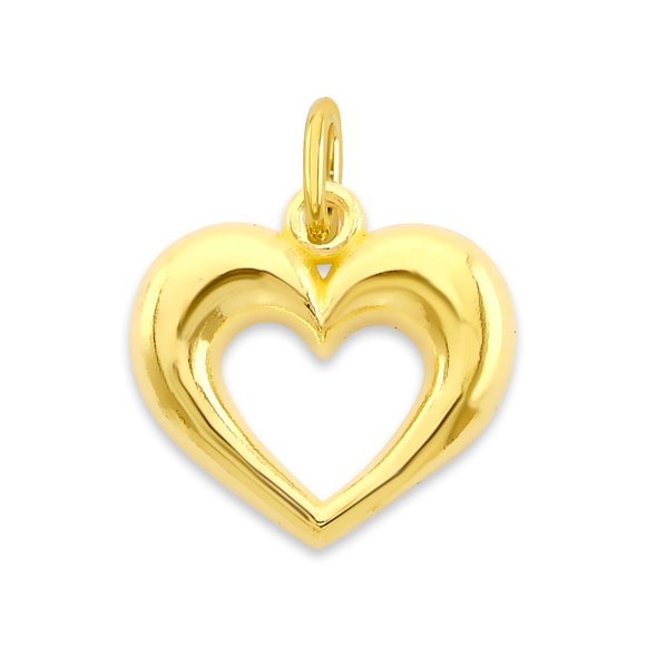 Solid 14k Gold Heart Charm Tiny Cute Love Charm for Bracelet or Necklace
